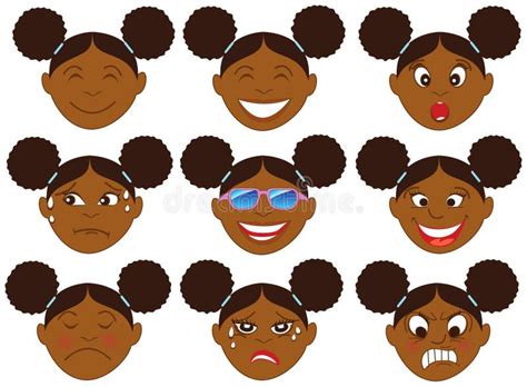 Afro Girl Emoticon Emoji Stock Vector Illustration Of Flat 119913250