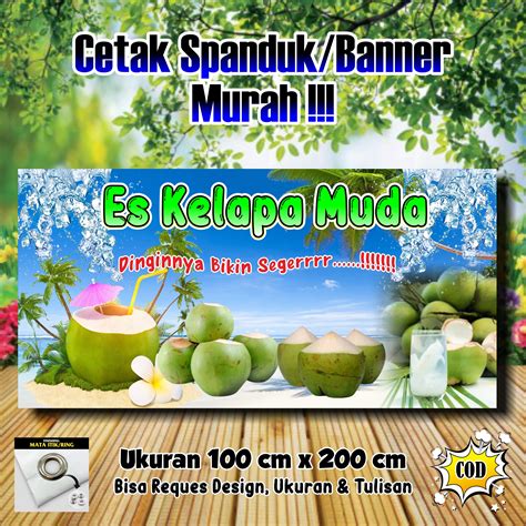 Spanduk Banner Es Kelapa Muda Ukuran Meter X Meter Lazada Indonesia