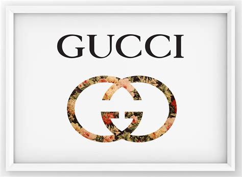 Floral Gucci Print Gucci Logo Poster Fashion Wall Decor