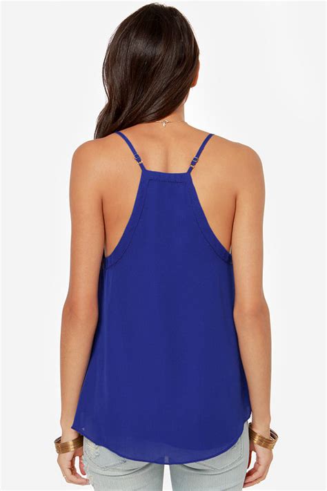 Cute Royal Blue Top Tank Top Blue Cami 3500