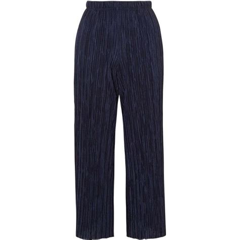 topshop pleated awkward length trousers topshop trousers blue