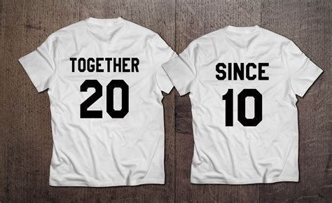 Together Since Set of 2 Couple T-shirts , Together Since Couples Shirt Set , Together Since 