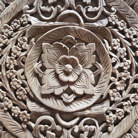Buy Thai Wood Carving Wall Art Panel Asian Home Decor Online