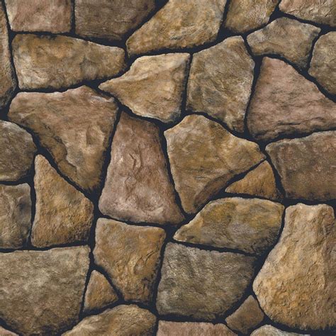 The Wallpaper Company 56 Sq Ft Brown Stone Wallpaper Wc1283233 The