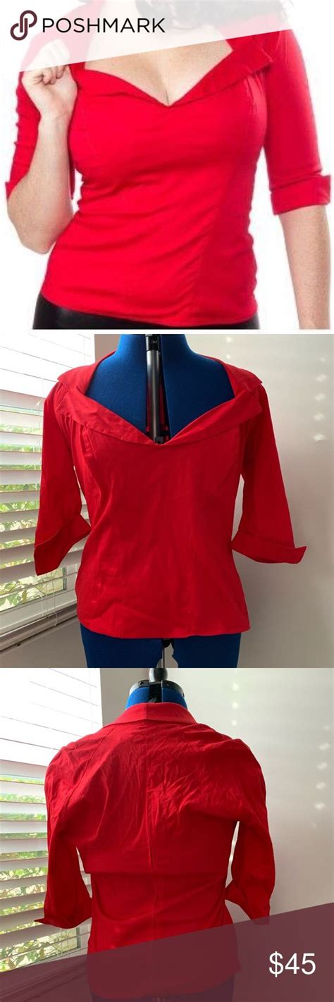 Original Pinup Couture Doris Top In Red Pinup Couture Couture Tops