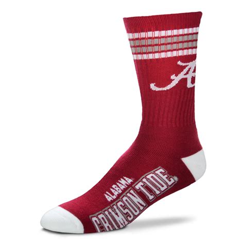 Alabama Crimson Tide 4 Stripe Deuce Socks Crawfords T Shop