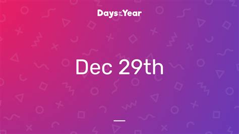 29th December 2021 Days Of The Year