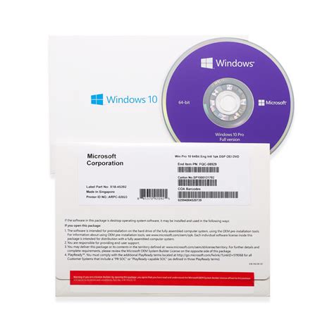 Korean Version Windows 10 Pro Oem 32 Bit 64 Bit Dvd With Coa License
