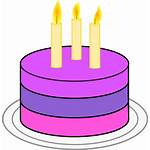 Cake Birthday Clip Clipart Simple Cakes Purple