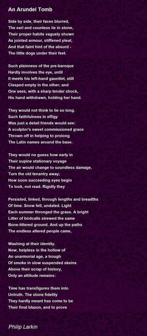 An Arundel Tomb Poem By Philip Larkin Poem Hunter