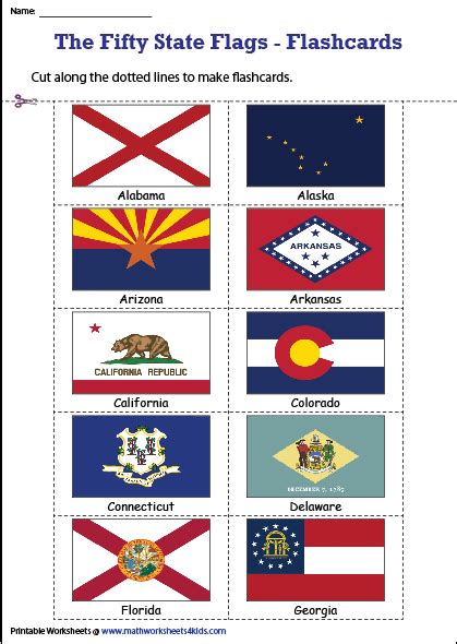 50 State Flags Flashcards Montessori Geography Geography Activities