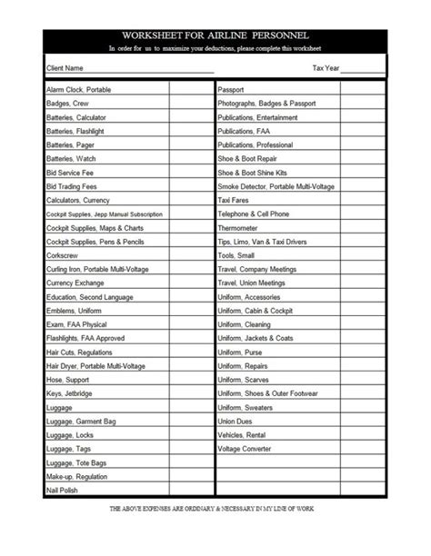 Itemized deductions worksheet excel