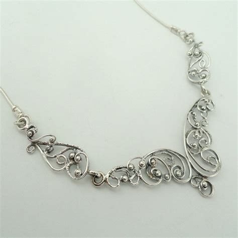 New Collection Sterling Silver Filigree Necklace S N Etsy