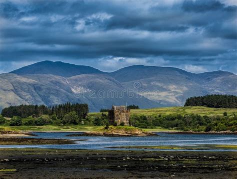 Beautiful View Of The Castle Stalker On A Tidal Islet On Loch Laich