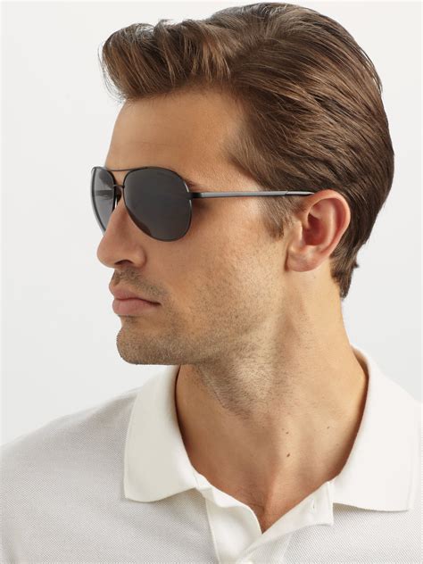 Tom Ford Charles Metal Aviator Sunglasses In Black Grey Black For Men