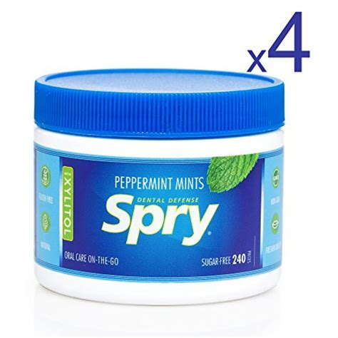 Spry Xylitol Mints Natural Peppermint Breath Mints That Promote Oral