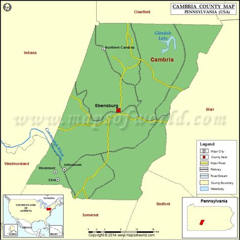 Cambria County Map Pennsylvania