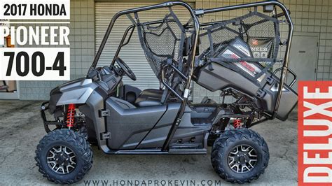 Fast becoming an kiwi favorite this all purpose vehicle answers anything you throw at it. 2017 Honda Pioneer 700-4 Deluxe Walk-Around Video | Matte ...