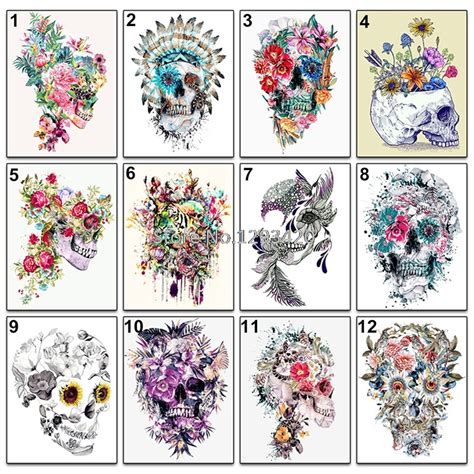 5d Full Square Diamond Embroidery Pattern Diamond Painting Skull