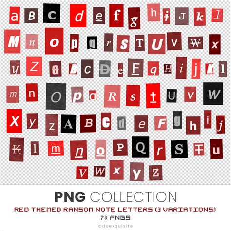 Red Themed Ransom Note Letters Png Pack By Doexquisite On Deviantart