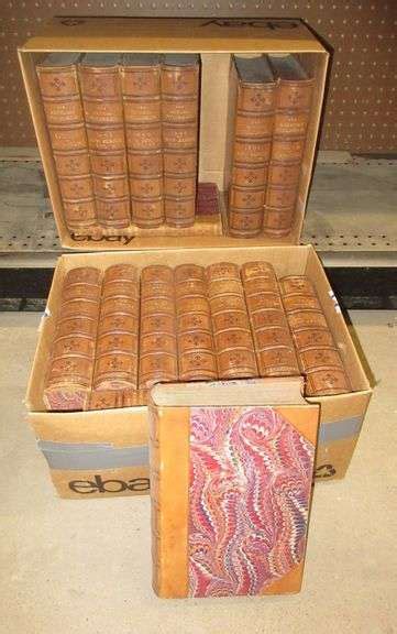 15 Volume Antique Encyclopedias From The 1880s Leather Bound Books