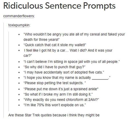 Ridiculous Sentence Writing Prompts Writingprompts Ridiculous Sentence