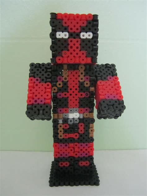 Deadpool Minecraft Skin 3dperler Beads 3d Perler Bead