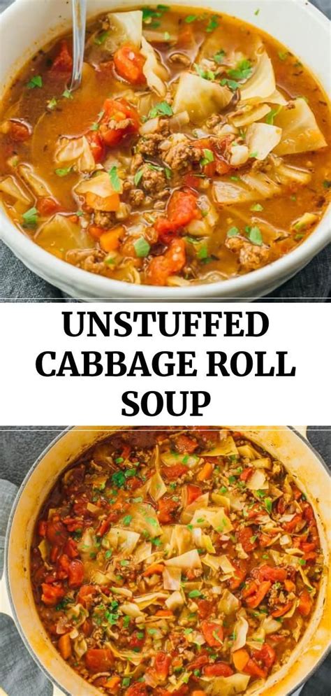 This Unstuffed Cabbage Roll Soup With Meat Is An Easy And Simple Way To Enjoy This Hearty And