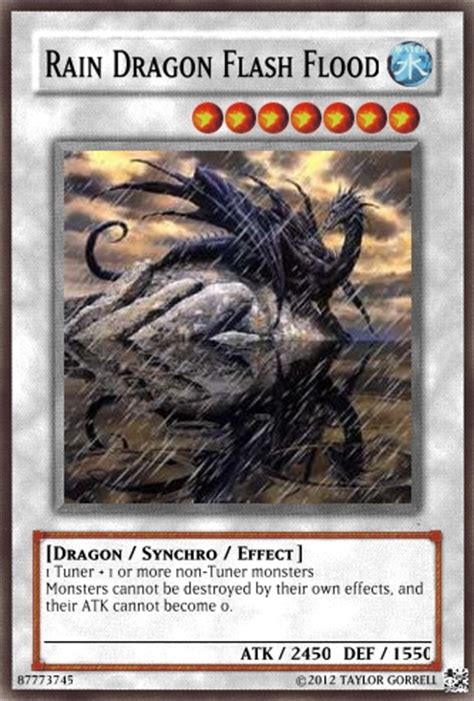 It was so famous that throughout china was a common saying, a student facing his examinations is like a carp attempting to leap the dragon gate. henan is not the only place where this happens. Rain Dragon Flash Flood - Yu-Gi-Oh Card Maker Wiki - Cards ...