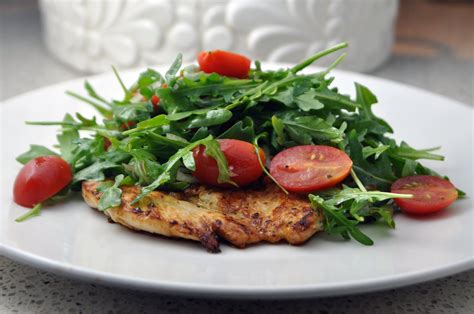 In a small bowl, whisk together the remaining lemon juice, the vinegar and the remaining 2 tablespoons of evoo; Impeccable Taste: Chicken Paillard with Arugula & Tomato Salad
