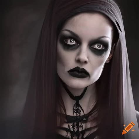 Gothic Female Scared On Halloween