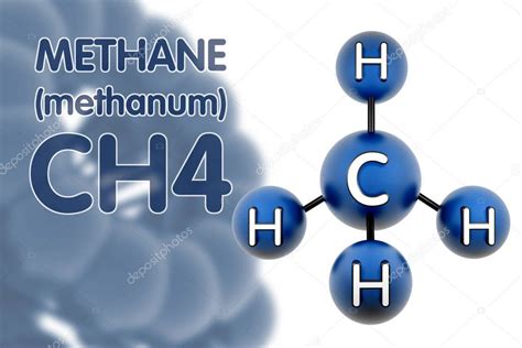 The Chemical Symbol For Methanne Is Shown In Front Of A Blue Background