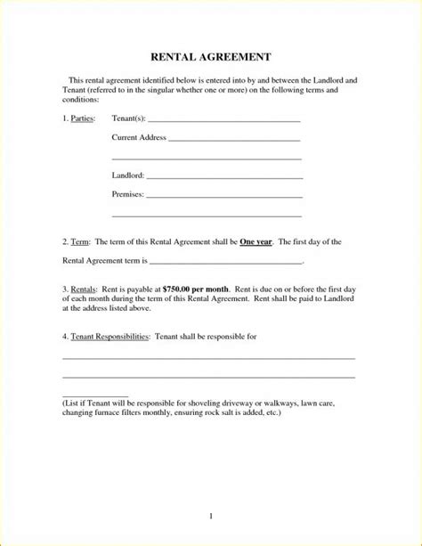 Printable Pdf Rental Agreement Form Printable Forms Free Online