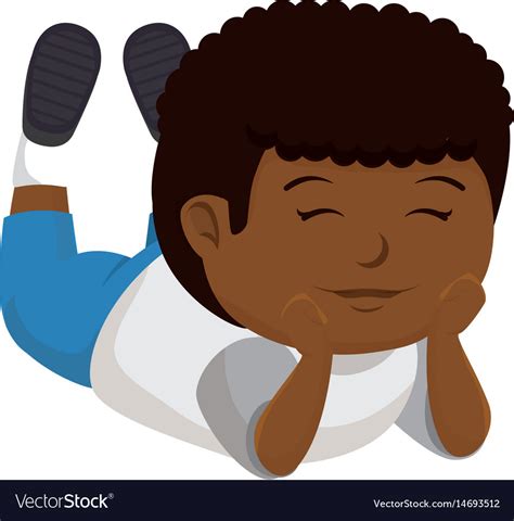 Happy Little Black Boy Character Royalty Free Vector Image