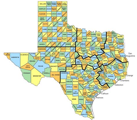 Printable Texas County Map