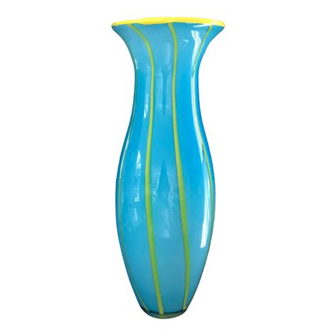 Turquoise Blue Art Glass Vase Chairish