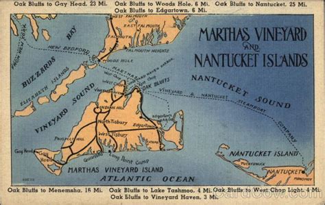 Map Of Martha S Vineyard And Nantucket Islands Maps