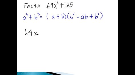 Unit 2 Sum And Difference Of Cubes Youtube