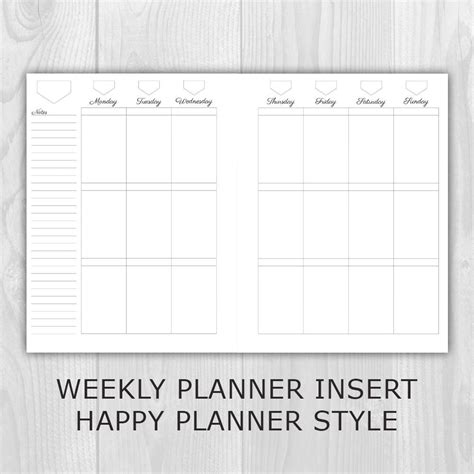Weekly Planner Printable Happy Planner Classic Style Undated Monday