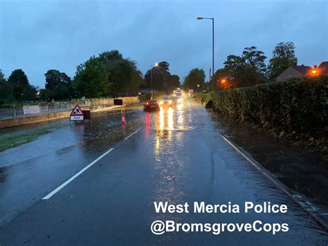 Warning To Drivers As Roads In Bromsgrove Are Hit By Flooding The