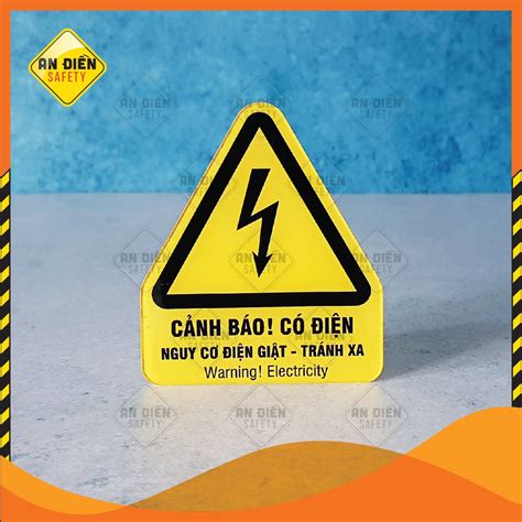 Biển Cảnh Báo Có Điện Nguy hiểm bằng mica cao cấp An Điền Safety Tặng