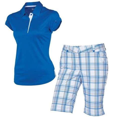 2 Piece Blue Plaid Ladies Golf Outfit Golf4her Sunice Ladies Golf