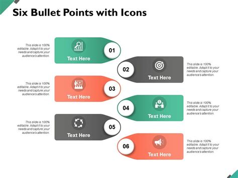 Six Bullet Points With Icons Powerpoint Slide Images Ppt Design