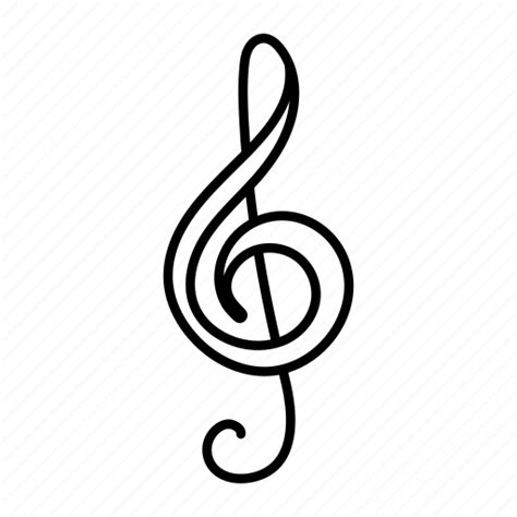 Hand Drawn Music Note Treble Treble Clef Tunes Notes Icon