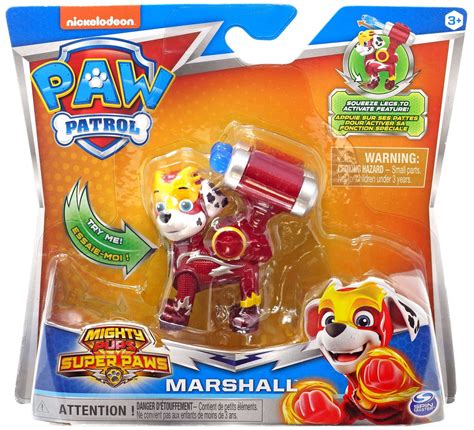 Paw Patrol Mighty Pups Super Paws Marshall Figure Spin Master Toywiz