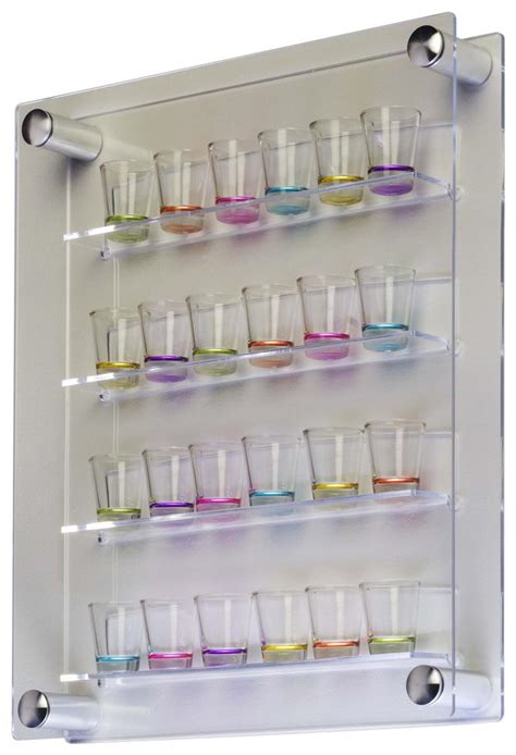 Shot Glass Display Shelves Wall Mounted Collectible Holders