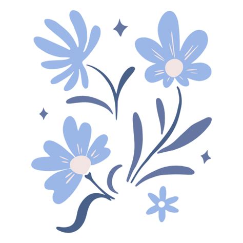 Decorative Blue Flowers Png And Svg Design For T Shirts