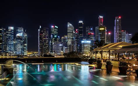 1920x1080px 1080p Free Download Singapore Night Skyscrapers