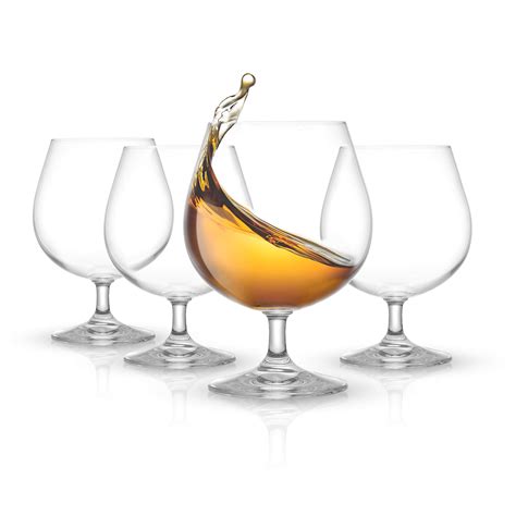 buy joyjolt brandy glasses cask collection set of 4 cognac glasses 13 5oz crystal snifter
