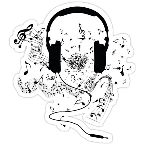 Download png image music notes icon on transparent background for photoshop. "Headphones and music notes" Stickers by DCornel | Redbubble